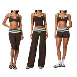 Conjunto de Yoga Personalizado para Mujer, Top Deportivo Halter Corto, Pantalones de Cintura Alta, Ropa Deportiva de Secado Rápido - Product Image 3