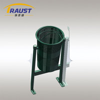 Poubelle extérieure en métal Traust avec vis d'expansion pour fixation au sol, bac à déchets extérieur, conteneur à ordures