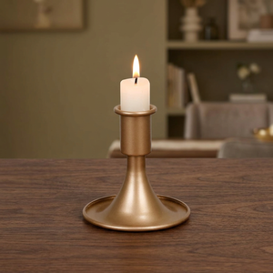 Juego de 2 Portavelas Dorados, Elegantes Candelabros de Aluminio para Festivales, Inauguraciones, Hoteles y Decoración del Hogar - Product Image 6