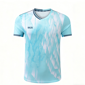 Camisetas Deportivas de Manga Corta para Bádminton, Transpirables y de Secado Rápido, de Poliéster, Unisex, con Diseño de Logotipo Personalizado, al por Mayor - Product Image 2