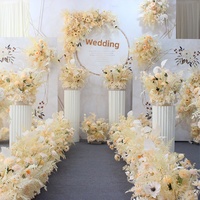 Ensemble de Décoration Florale de Mariage en Soie Artificielle Tonifiée : Arches Florales, Arrangements d'Allée, Accents d'Angle, Guirlandes Suspendues