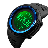 SKMEI 1251 jam tangan Digital pria, arloji olahraga tahan air 50M mewah diskon besar, tampilan Digital LED 12/24 jam antik