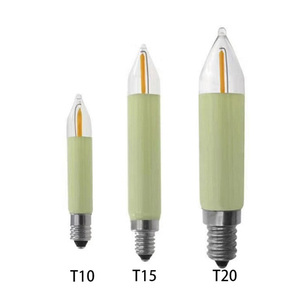 T10 E10 Base LED Filament Verticale Kaarslamp 8V 0.5W Warm Wit Kerstlampjes E10 Kleine Schacht Kaarslamp voor Feestverlichting - Product Image 1