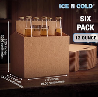 Boîte à bière en carton ondulé personnalisée, écologique, recyclable, robuste, de forme oblongue, avec compartiments