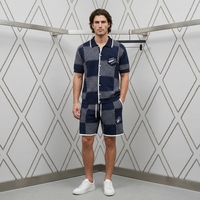 Pull jacquard en jersey de coton à manches courtes pour homme, avec logo personnalisé, maille ajourée, crochet d'été, à capuche, respirant