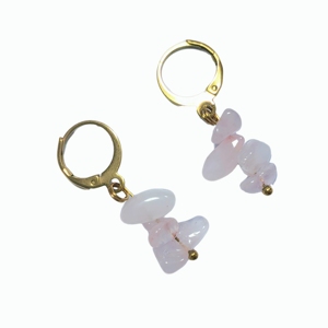 Pendientes de Cuarzo Rosa con Piedras en Forma de Gota, Hechos a Mano, Joyería Colgante para Fiestas, Uso Diario, Regalo - Product Image 6