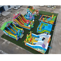 Château gonflable combiné avec toboggan pour parc d'attractions sportif personnalisé, aire de jeux gonflable pour enfants pour sauter et jouer