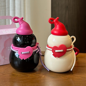 2026 New Gourd-shaped 316 Stainless Steel Vacuum <b>Flask</b>, Large Capacity <b>Straw</b> Water Bottle for Students & Girls - Product Image 4