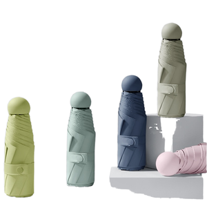 Parapluie de voyage manuel compact à cinq plis avec étui, cadre métallique, coupe-vent, protection solaire, impression de logo, promotionnel, personnalisé, en tissu nylon 190T - Product Image 4