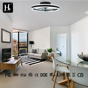 Ventilador de techo silencioso de 19.7 pulgadas, 6 velocidades, inteligente, moderno, comercial, de 220V, de perfil bajo, elegante, para el hogar, con luz LED. - Product Image 3