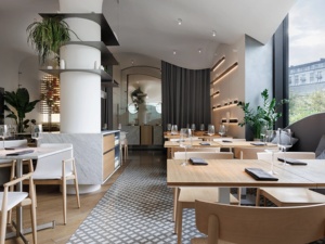 Conception d'intérieur moderne pour café, comptoir de bar en bois sur mesure, solution de mobilier pour restaurant - Product Image 4