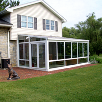 Verrière Moderne d'Hiver en Aluminium 6063 T6 Préfabriquée avec Vitrage Incurvé Double Trempé Low-E Garantie 5 Ans