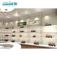 Double sides gondola LED kids shoe display shelves