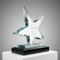 Noble fabricant verre cristal étoile réalisation Motivation Logo personnalisé école de commerce cadeau artisanat trophée plaque de récompense