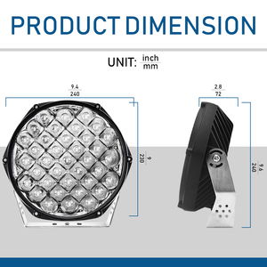 Siêu Sáng 9D Phản Xạ 7 ''9 Inch 185W 24050lm Combo Tại Chỗ Chùm <span class=keywords><strong>LED</strong></span> Lái Xe Ánh Sáng Off Road 4WD <span class=keywords><strong>LED</strong></span> Spotlight Cho Xe Tải - Product Image 6