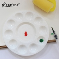 Palette de peinture ronde en plastique Giorgione à 10 compartiments pour artistes, idéale pour aquarelle et peinture à l'huile