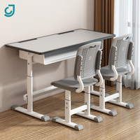 Ensemble bureau et chaise réglables en hauteur JC pour étudiants, table d'étude double pour salle de classe avec tiroir, mobilier scolaire ergonomique pour enfants