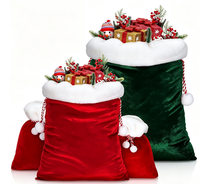 Sac de Noël en velours extra large, sac à cordon pour Noël, sac cadeau personnalisé pour la décoration des fêtes