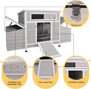 Poulailler extérieur, grand poulailler avec 6 nichoirs, cage à volailles résistante aux intempéries, plateau amovible pour ferme, jardin - Product Image 6