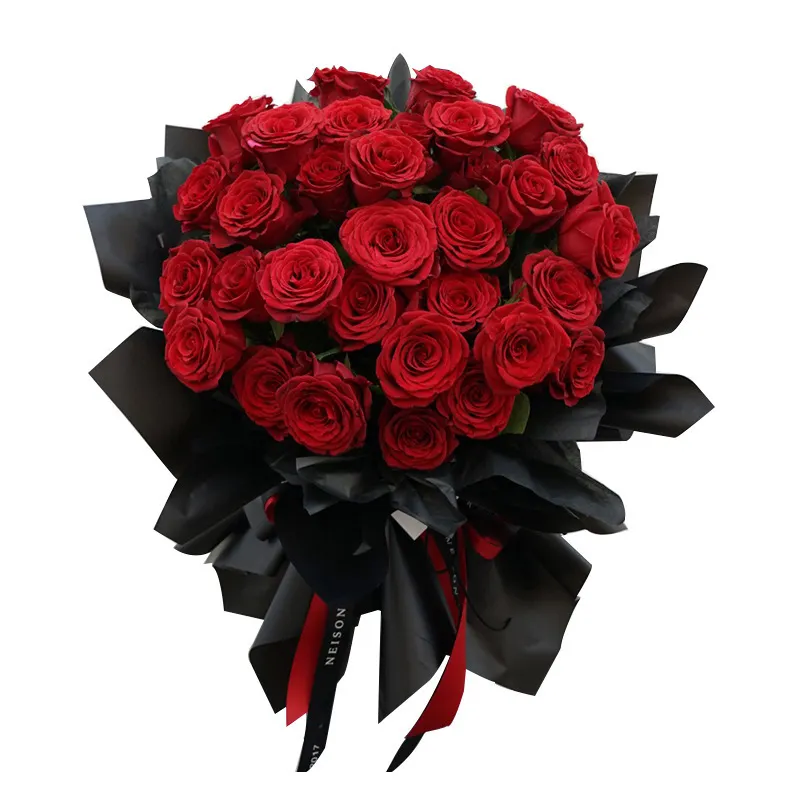 Emballage personnalisé noir, étiquette De Papier à fleurs, coréen, étanche, Logo, 5 pièces