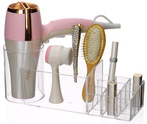 Tocador organizador peine secador de <span class=keywords><strong>pelo</strong></span> herramientas de lápiz labial soporte de almacenamiento baño organizador de maquillaje de plástico - Product Image 1