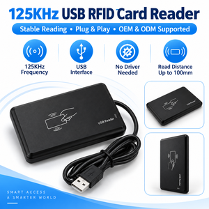 เครื่องอ่านบัตรประจำตัว USB 125kHz EM4100 TK4100 SMC4001 แบบไร้สัมผัส ใช้งานได้ทันทีสำหรับการควบคุมการเข้าออกและการบันทึกเวลาเข้าออก - Product Image 3