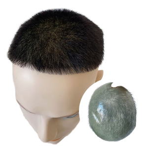 Parrucca Frontale in Pizzo Fine 100% <span class=keywords><strong>Capelli</strong></span> Vergini Europei Remy, Colore Nero, Stile Maschile, Texture Liscia 24mm, Densità 110% - Product Image 1