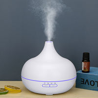 Humidificateur ultrasonique LED à 7 couleurs changeantes avec télécommande USB 500 ml, humidistat, diffuseur d'huiles essentielles de table, garantie 1 an