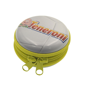 Porte-monnaie rond en métal à motif de dessin animé pour filles avec fermeture éclair et boucle de suspension - Product Image 3