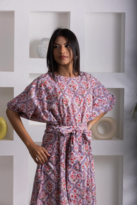 Pink Heart Stripe Hand Block Printed Cotton Maxi Dress <b>for</b> <b>Women</b> Boho Beach Summer Holiday <b>Resort</b> Vacation Casual <b>Wear</b> - Product Image 3