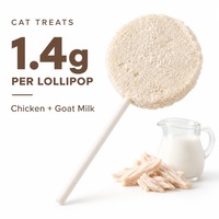 Sucettes lyophilisées pour chats au poulet et au lait de chèvre 1,4g, sachet de 5, vente en gros