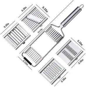 4 in 1 Upgrade Mehrzweck-Gemüses ch neider Käsereibe Handheld 4 verstellbare Klingen-Sets Edelstahl-Schredder