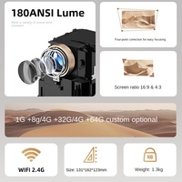 Projecteur intelligent Android portable pour cinéma maison, dortoir, petite chambre, fonctionnalités 3D, utilise le téléphone, 720p