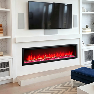 <span class=keywords><strong>Cheminée</strong></span> électrique murale moderne avec application intelligente, liaison Google Assistant, flamme LED multicolore, décoration intérieure - Product Image 1