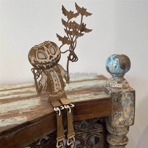 Décoration d'<span class=keywords><strong>Halloween</strong></span> en bois découpé « Homme Citrouille » amusant et effrayant <span class=keywords><strong>pour</strong></span> la maison et le jardin – Fourniture de fêtes d'<span class=keywords><strong>Halloween</strong></span> - Product Image 5