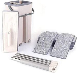 High Quality Stainless Steel Flat <b>Mop</b> with Self-Wringer and Telescopic Handle Magic Squeeze for <b>Dry</b> Wet Cleaning Home Use - Product Image 3