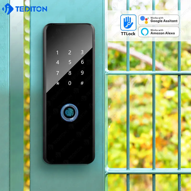 Tediton – serrure à Double empreinte digitale étanche, wi-fi Tuya TTlock app, serrure de porte électronique à Double empreinte digitale latérale