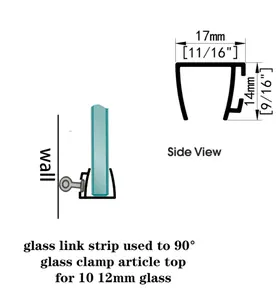 Bathroom Accessories Frameless Clear Glass Shower Door Seal Plastic PVC Waterproof Window Seal Strip
