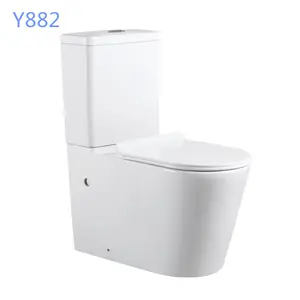 CE belgesi avrupa standart tuvalet çerçevesiz kızarma WC tuvalet sıhhi tesisat iki parçalı tuvalet