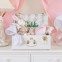 Boîte de rangement brodée pour souvenirs, vêtements de bébé, jouets d'enfants, avec poignée