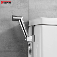 SANIPRO Offre Spéciale Ensemble de Douchette WC Musulmane à Haute Pression en ABS Chromé, Pulvérisateur Bidet Suspendu pour Toilettes