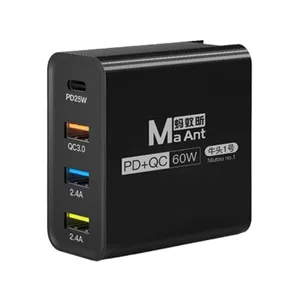 En iyi kalite Ma-Ant 60W USB-C/tip-c + 3 USB çok portlu hızlı şarj şarj duvar şarj güç adaptörü 4 port şarj