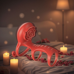 Rose-series Men's Locked Esperma Anel Adulto Produto Vibrando Masturbador Threesection Anel Controle Sem Fio Treinamento Atrasado - Product Image 6