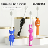 Brosse à dents pour enfants de haute qualité Dr.perfect avec logo personnalisé, poils en nylon moyens et manche en PVC pour un usage domestique