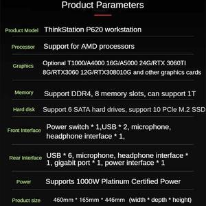 En stock, station de travail graphique <span class=keywords><strong>Lenovo</strong></span> <span class=keywords><strong>Thinkstation</strong></span> <span class=keywords><strong>P620</strong></span> Tower, processeur AMD Ryzen, montage vidéo et analyse énergétique, ordinateur de bureau - Product Image 2