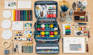 Acrylic Paint <b>Storage</b> Bag with <b>Tools</b> <b>Storage</b> Sections and Crossbody Strap Acrylic Paint Organizer - Product Image 5