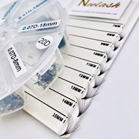 Wispy Pro Éventails d'extensions de cils faits main, préfabriqués pour volume, à base pointue, courbure CC mixte, en cachemire, en vrac
