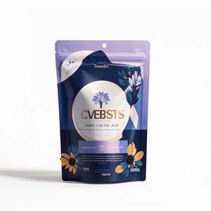 Sac en plastique refermable autoportant à impression personnalisée de qualité alimentaire aluminisé avec des caractéristiques de verrouillage anti-odeur pour l'emballage des aliments - Product Image 4