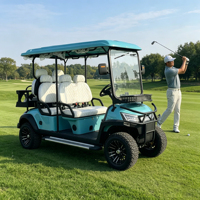 Voiturette de golf électrique Rainbow 72V 5kW 4 places de luxe, couleur personnalisée, avec coffre arrière, certifiée DOT, pour les centres de villégiature aux États-Unis