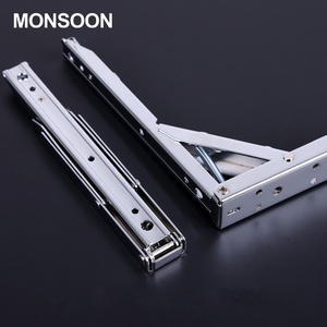 Support d'angle mural pliable robuste en acier inoxydable pour pieds <span class=keywords><strong>de</strong></span> table triangulaires à ressort, modèle MONSOON 08100 - Product Image 1